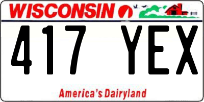 WI license plate 417YEX
