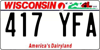 WI license plate 417YFA