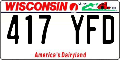 WI license plate 417YFD