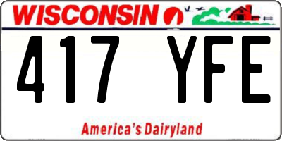 WI license plate 417YFE