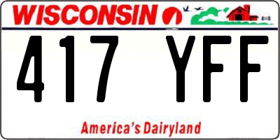 WI license plate 417YFF