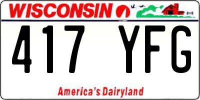 WI license plate 417YFG