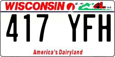 WI license plate 417YFH