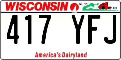 WI license plate 417YFJ