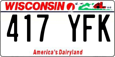 WI license plate 417YFK