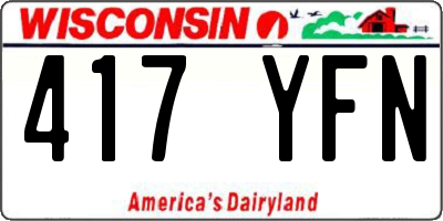 WI license plate 417YFN