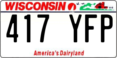 WI license plate 417YFP