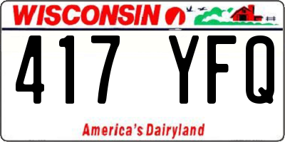 WI license plate 417YFQ