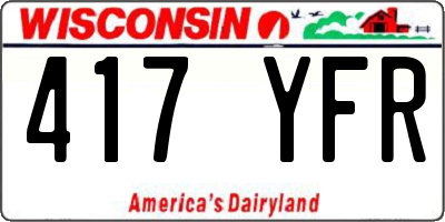 WI license plate 417YFR