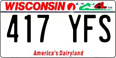 WI license plate 417YFS