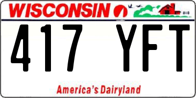 WI license plate 417YFT