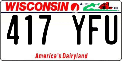 WI license plate 417YFU