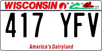 WI license plate 417YFV