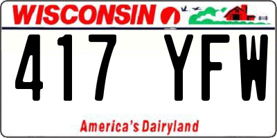 WI license plate 417YFW