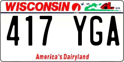 WI license plate 417YGA