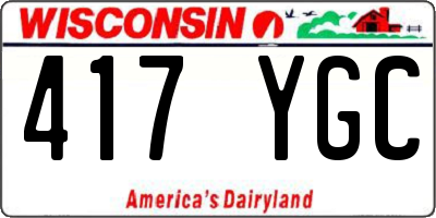 WI license plate 417YGC