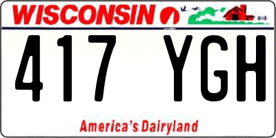 WI license plate 417YGH