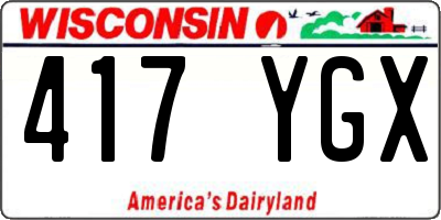 WI license plate 417YGX