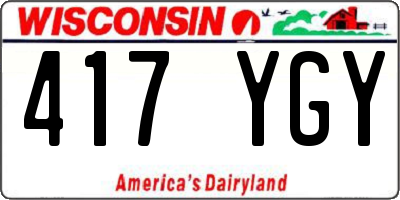 WI license plate 417YGY