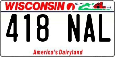 WI license plate 418NAL