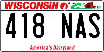 WI license plate 418NAS