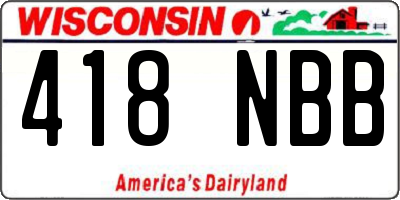 WI license plate 418NBB