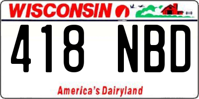 WI license plate 418NBD