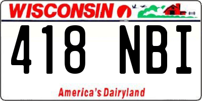 WI license plate 418NBI