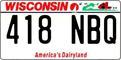 WI license plate 418NBQ
