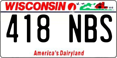 WI license plate 418NBS