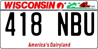 WI license plate 418NBU