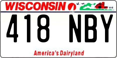 WI license plate 418NBY