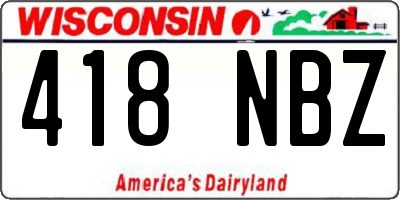 WI license plate 418NBZ