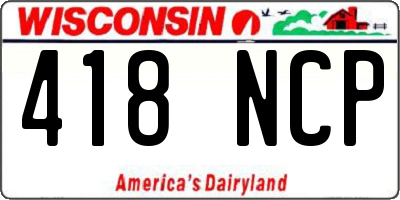 WI license plate 418NCP