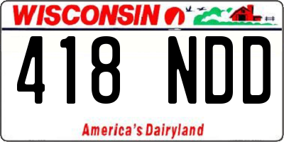 WI license plate 418NDD