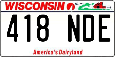 WI license plate 418NDE