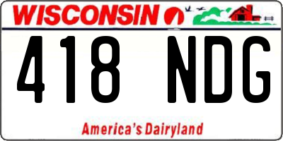 WI license plate 418NDG