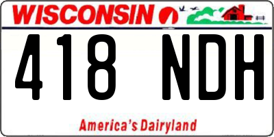 WI license plate 418NDH