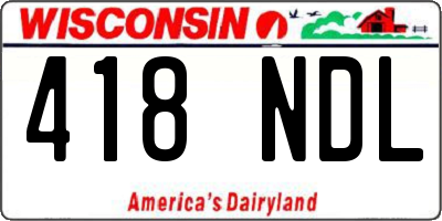 WI license plate 418NDL