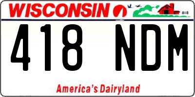 WI license plate 418NDM