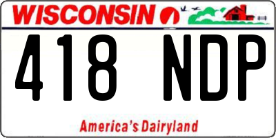 WI license plate 418NDP