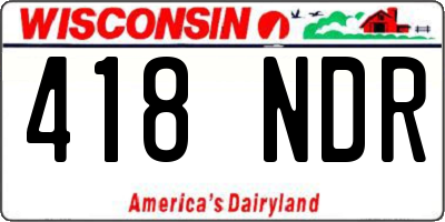 WI license plate 418NDR