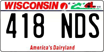WI license plate 418NDS