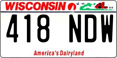 WI license plate 418NDW