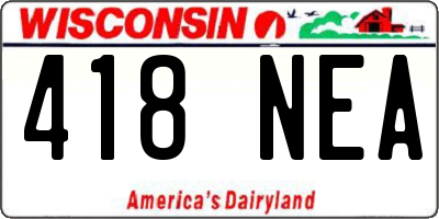 WI license plate 418NEA