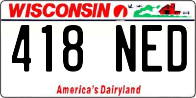WI license plate 418NED