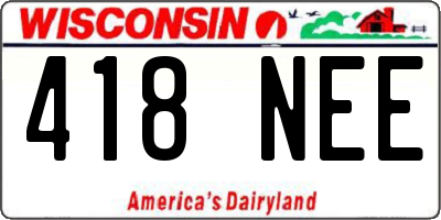 WI license plate 418NEE