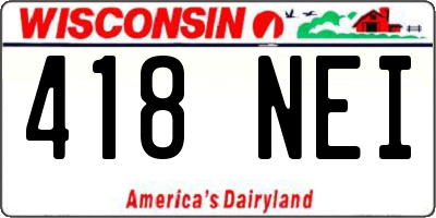 WI license plate 418NEI