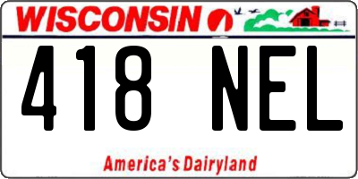 WI license plate 418NEL