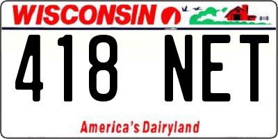 WI license plate 418NET